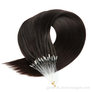 Hot Selling premium seamless colorful remy natural mink microlink loop ring hair extensions